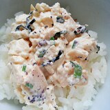 簡単節約★しそネギ海苔マヨの混ぜ豆腐どんぶり